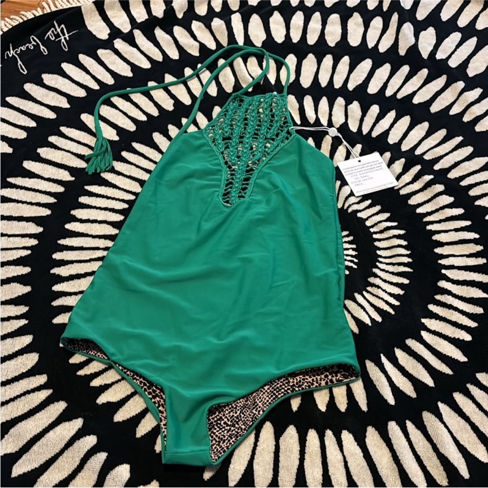 Rare Acacia Teahupo Swimsuit in beautiful green lau lau